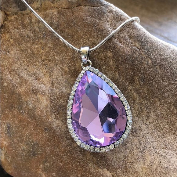 Jewelry - 2 in 1 PURPLE & RHINESTONE FASHION NECKLACE